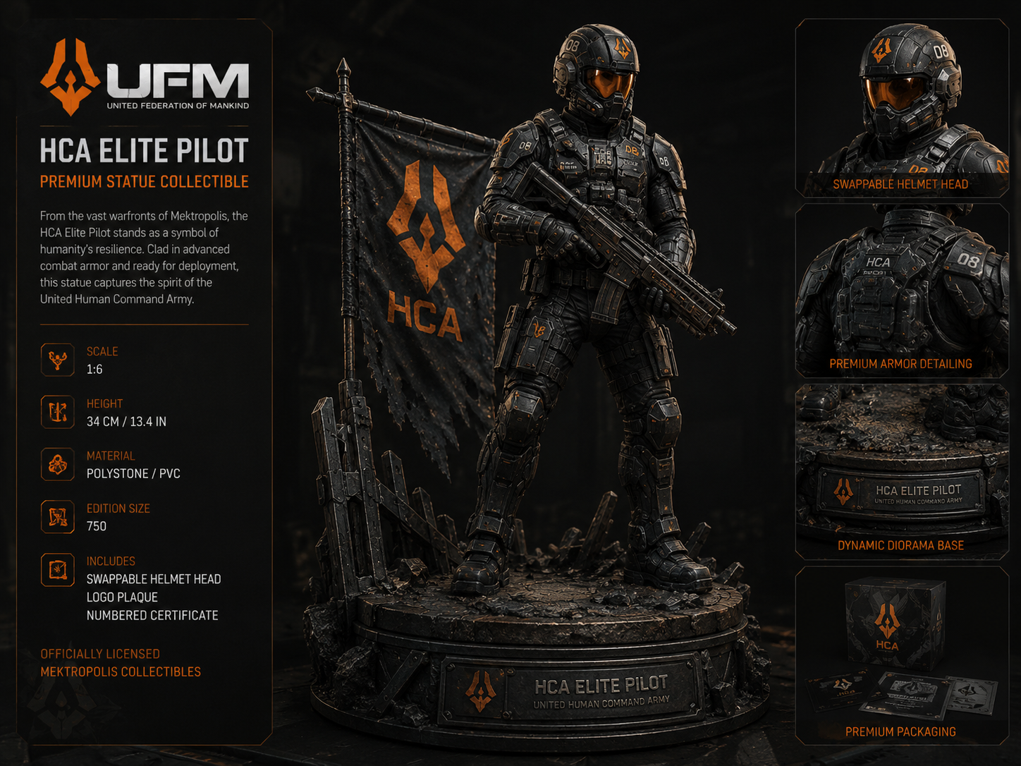 Mektropolis UFM HCA Elite Pilot Statue — Collector Edition